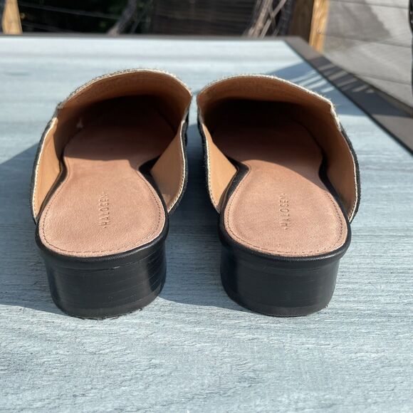 Halogen CORBIN Mules Women’s 8 Leopard Print Calf Hair Black Suede Point Slide - Picture 4 of 10